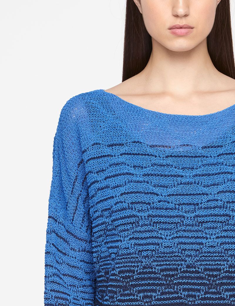 Sarah Pacini LEINEN-SWEATER - U-BOOT-AUSSCHNITT