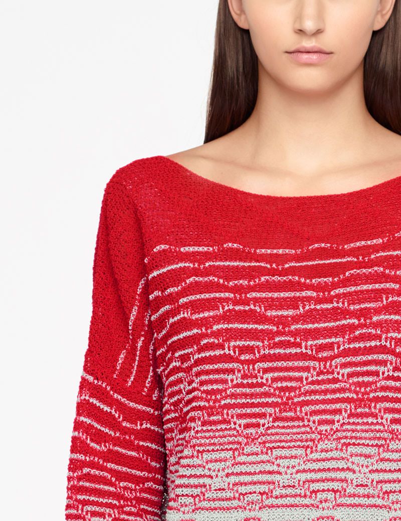 Sarah Pacini LEINEN-SWEATER - U-BOOT-AUSSCHNITT