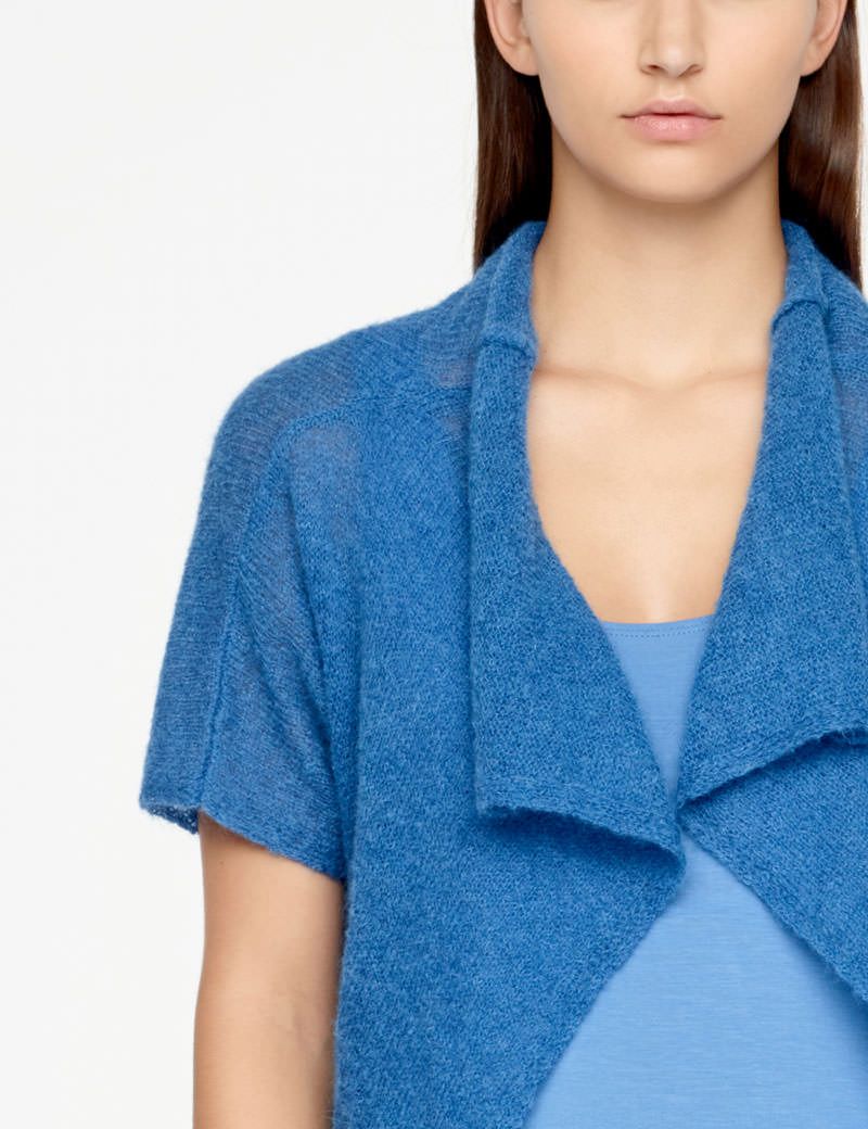 Sarah Pacini KURZER CARDIGAN ULTRA-LEICHTES MOHAIR - KURZÄRMLIG