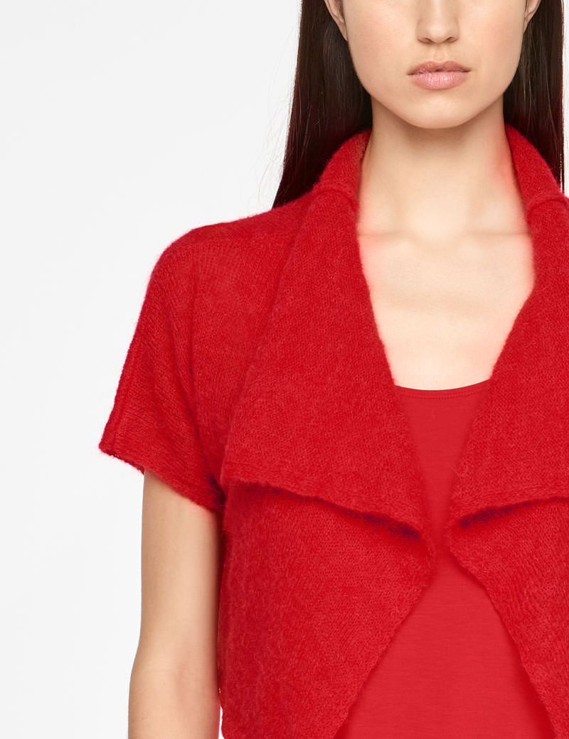Sarah Pacini KURZER CARDIGAN ULTRA-LEICHTES MOHAIR - KURZÄRMLIG