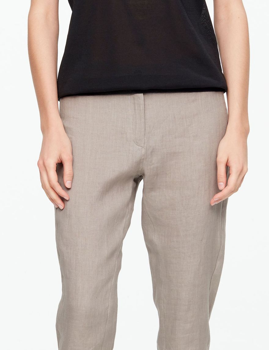 Sarah Pacini LINEN PANTS - TAPERED HEM