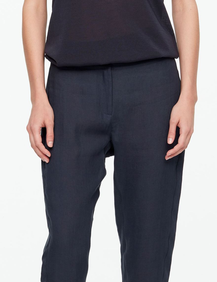 Sarah Pacini LINEN PANTS - TAPERED HEM