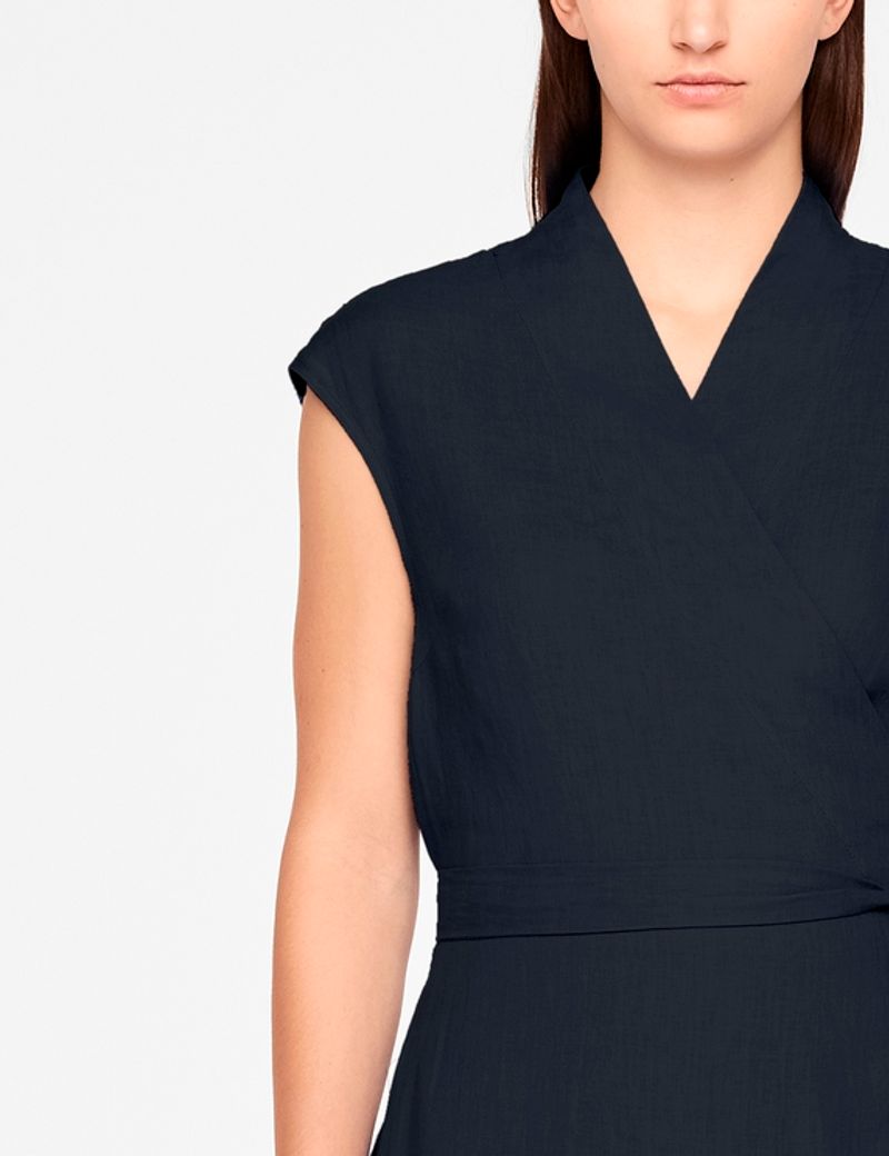 Sarah Pacini LINEN WRAP DRESS - MAXI