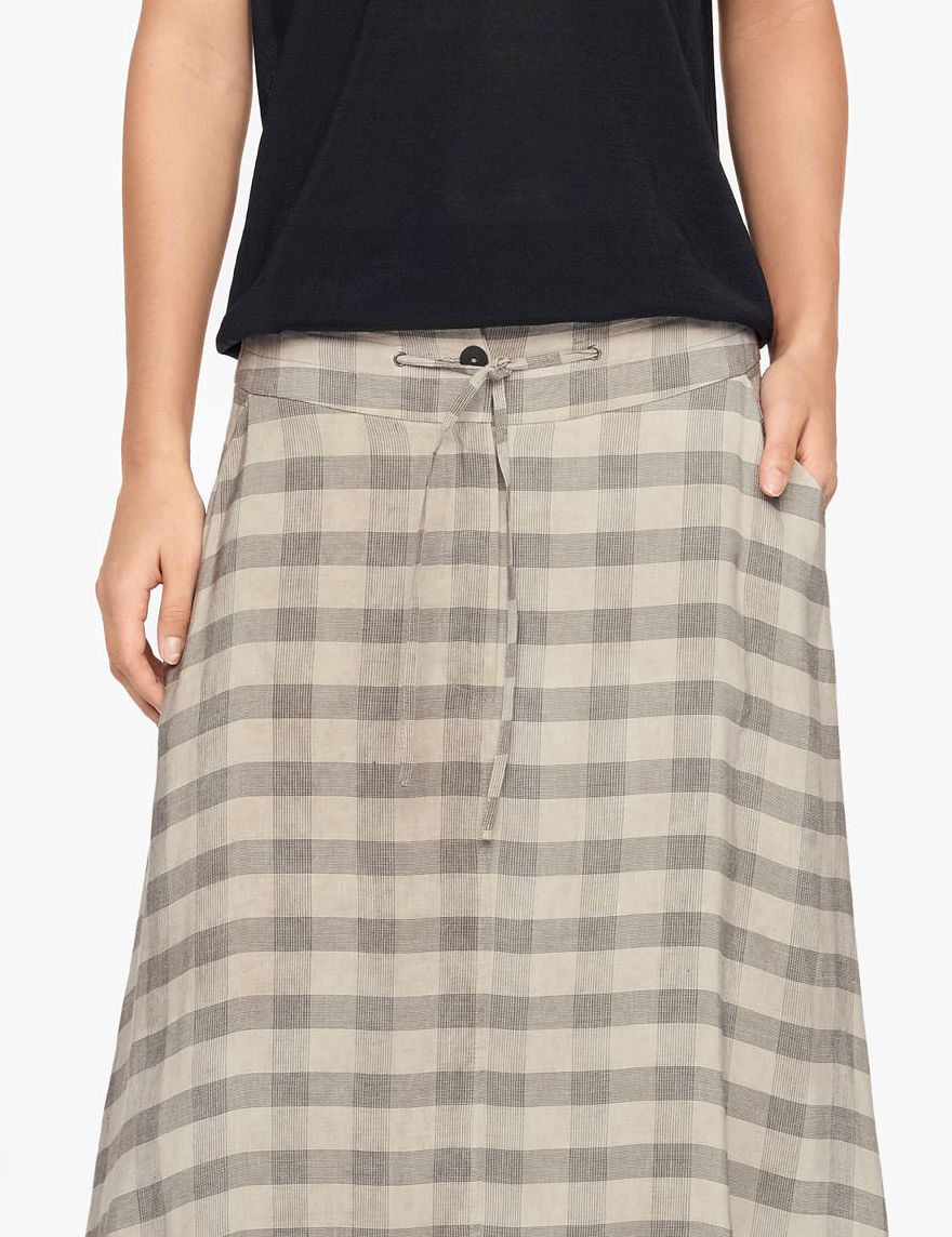 Sarah Pacini LINEN SKIRT MAXI - TARTAN