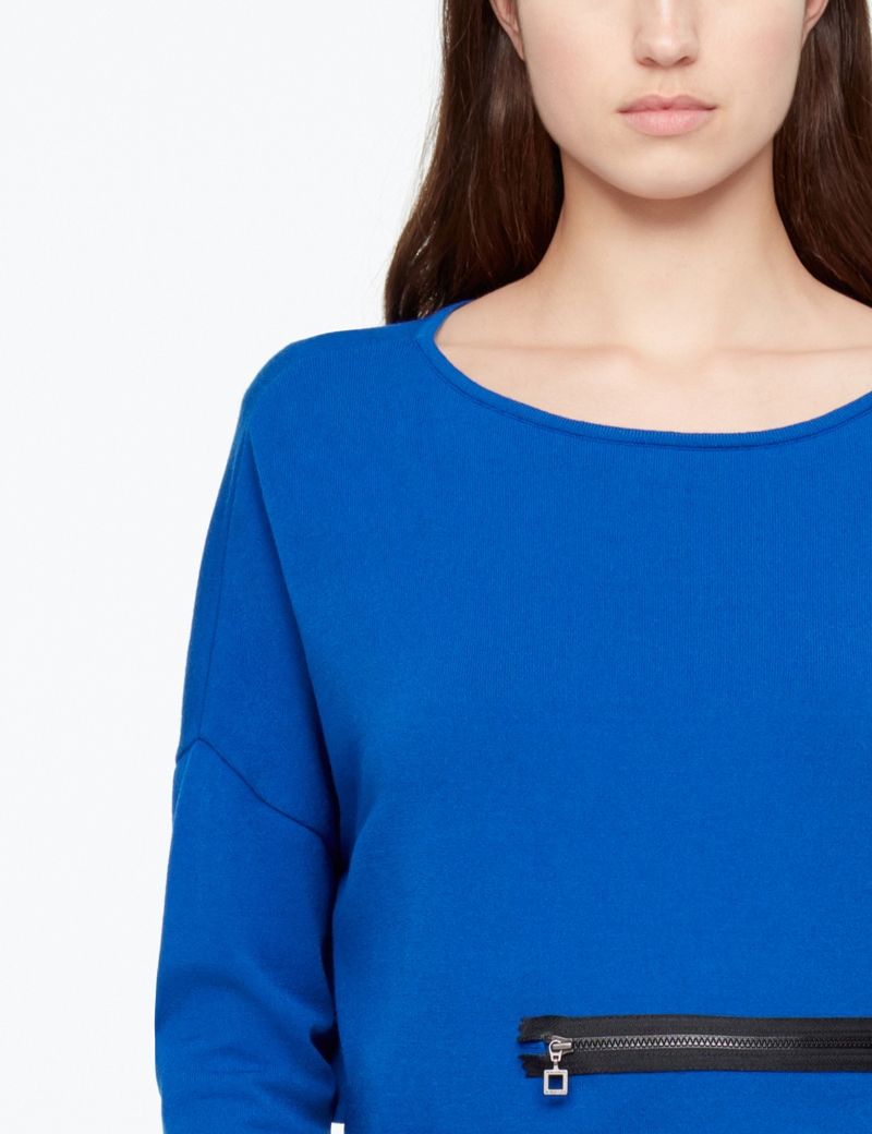 Sarah Pacini CROPPED SWEATER - ZIP DETAILS