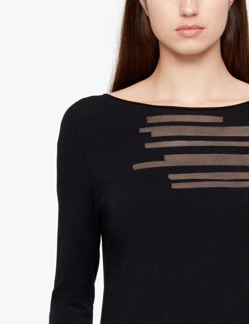 Sarah Pacini PULLOVER - NETZSTREIFEN