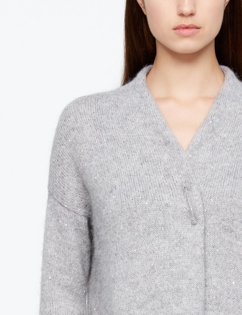 Sarah Pacini LANGE CARDIGAN - GLANZENDE DETAILS