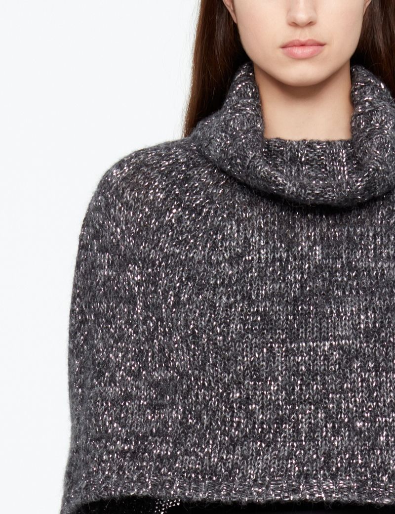 Sarah Pacini CHINÉ PONCHO - RIBBED SLEEVES