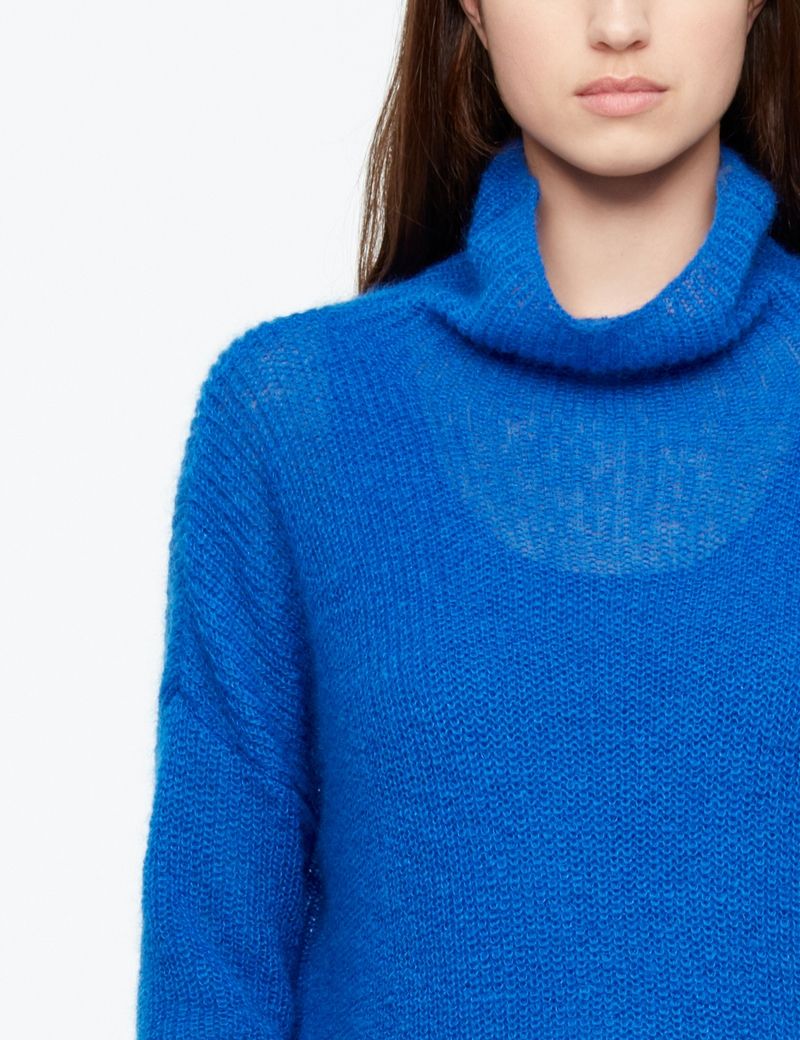 Sarah Pacini LONG MOHAIR SWEATER - POCKETS