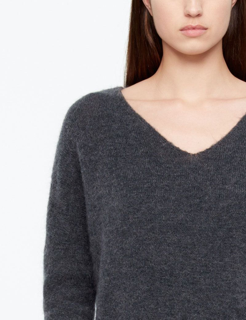 Sarah Pacini MOHAIR-MERINO-PULLOVER MIT V-AUSSCHNITT