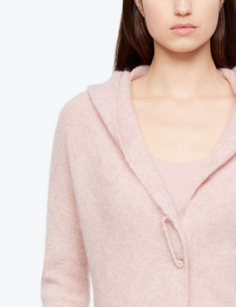 Sarah Pacini MOHAIR-MERINO-CARDIGAN - KAPUZE