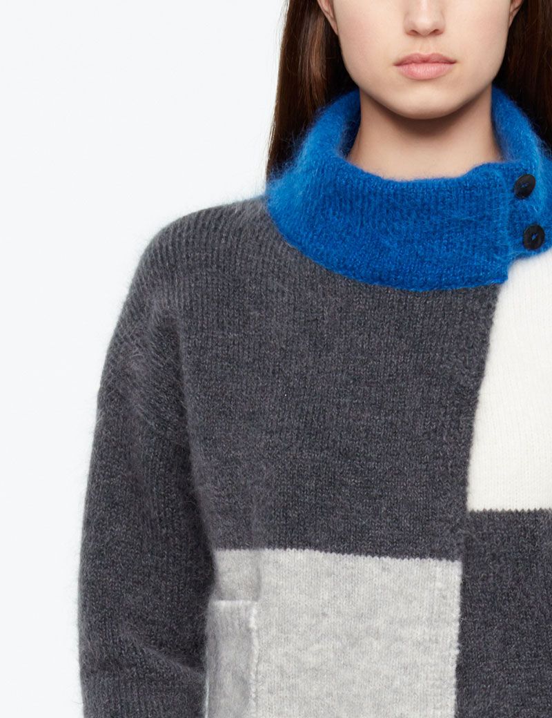 Sarah Pacini SHORT CARDIGAN - COLOR-BLOCK