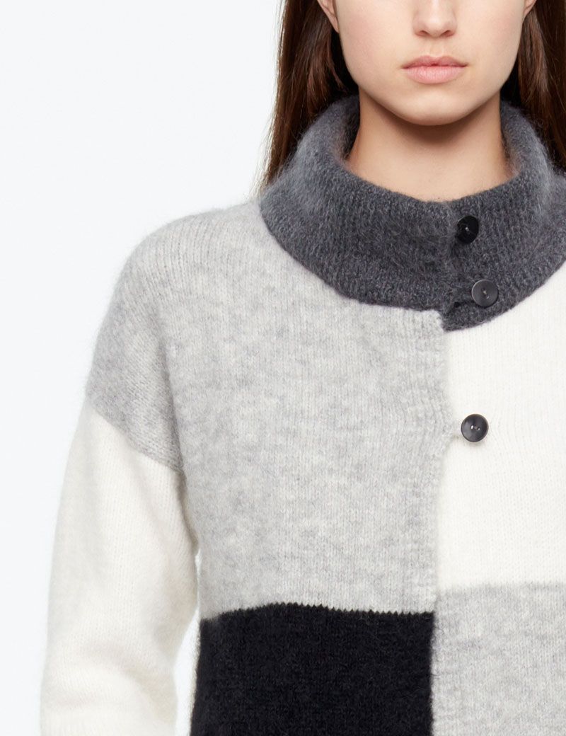Sarah Pacini LANGER CARDIGAN - FARB-BLOCK