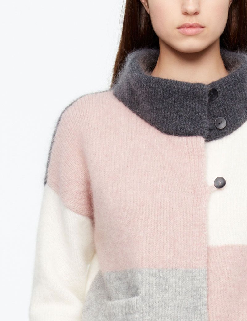 Sarah Pacini LANGER CARDIGAN - FARB-BLOCK