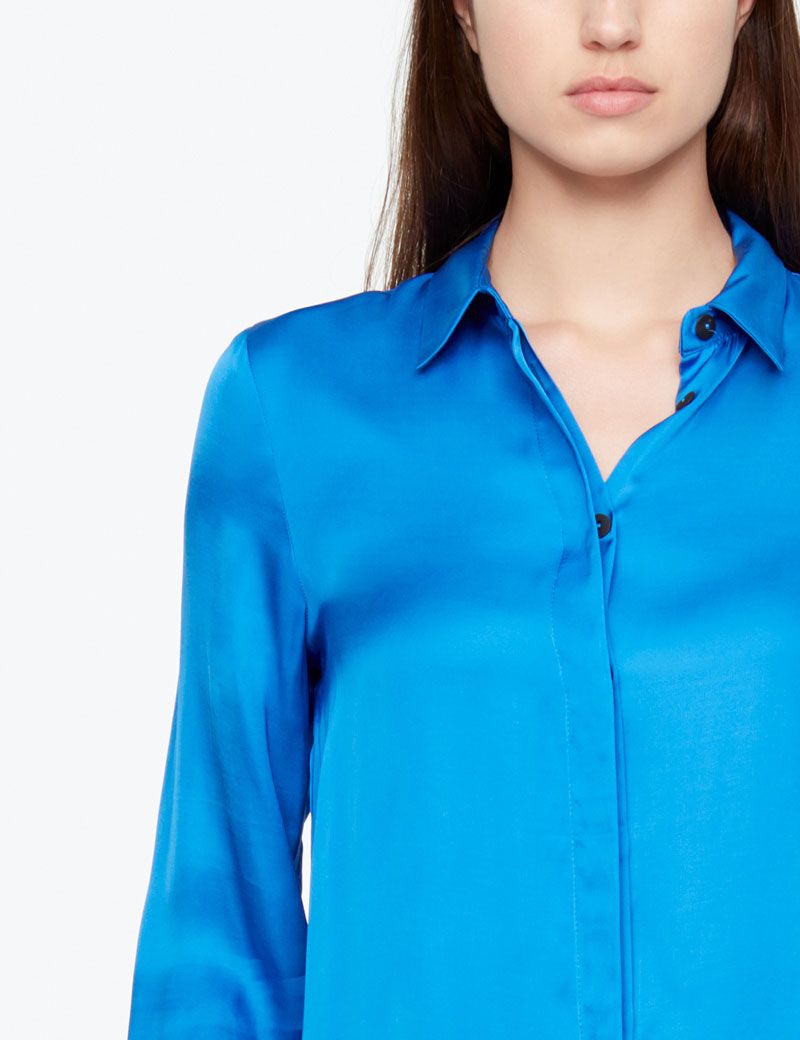 Sarah Pacini LONG SHIRT - SATIN EFFEKT
