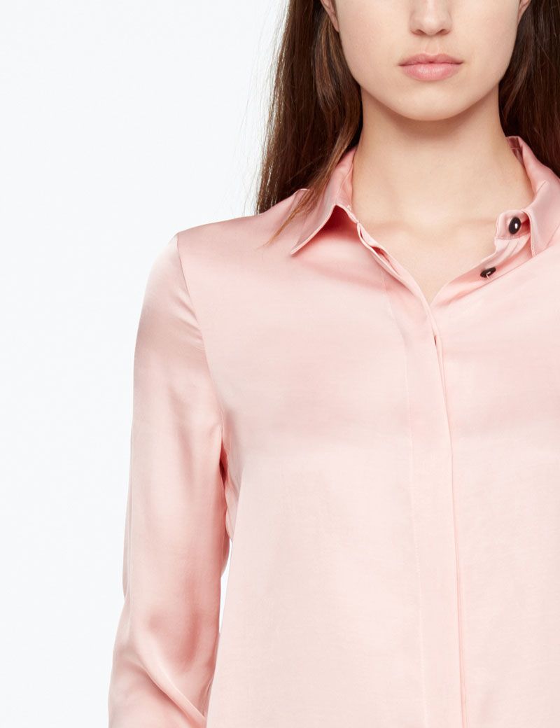 Sarah Pacini LONG SHIRT - SATIN EFFEKT