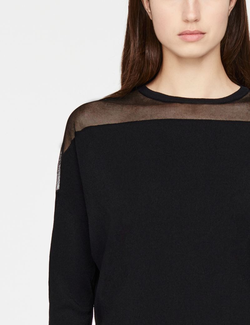 Sarah Pacini Rundhalspullover - Transparente Details