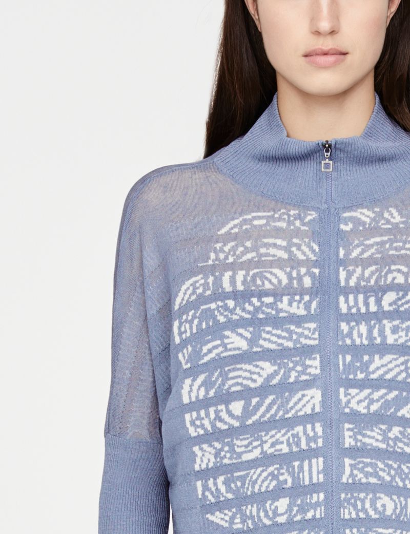 Sarah Pacini Leinen-Strickjacke - Kurz
