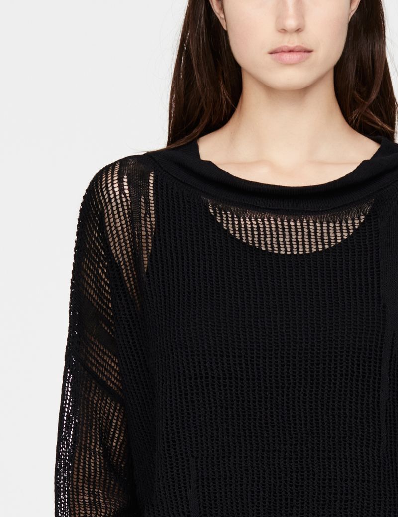 Sarah Pacini Perforated linen sweater - full sleeves