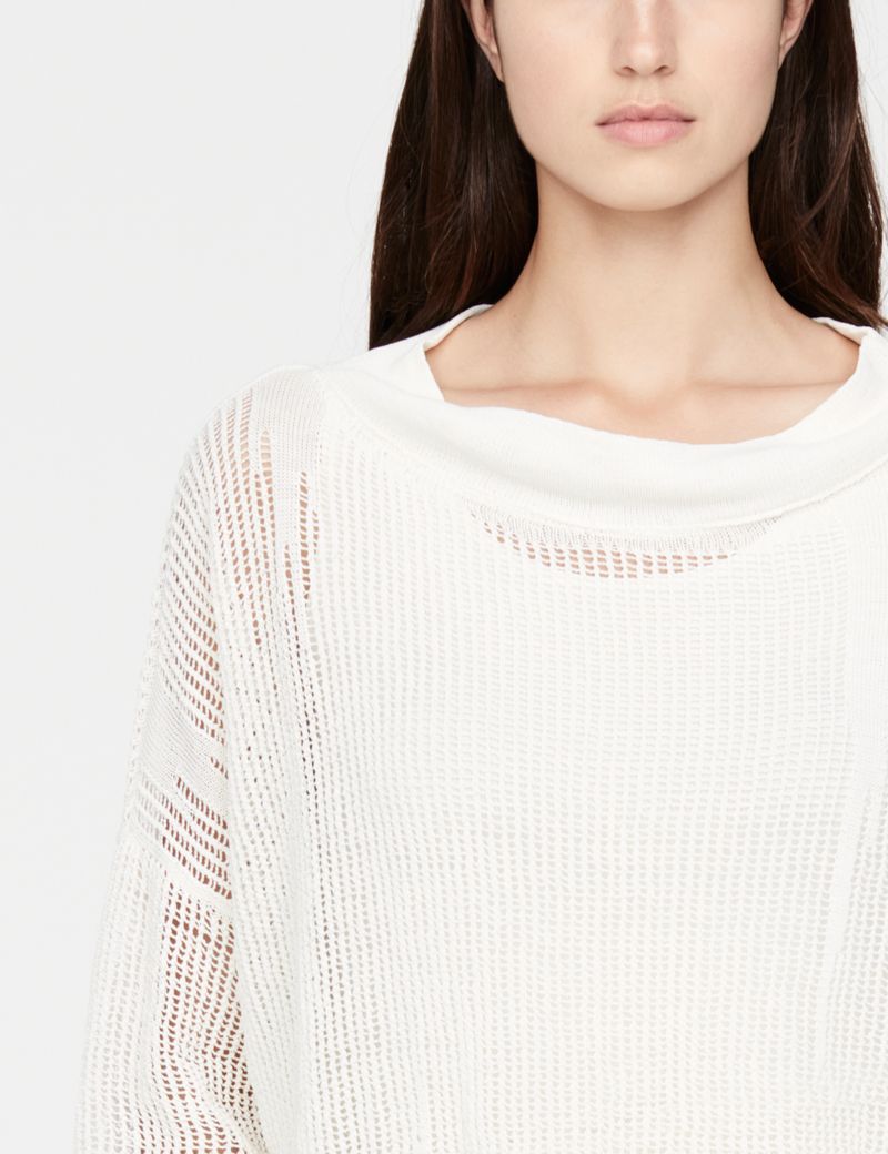 Sarah Pacini Perforated linen sweater - full sleeves