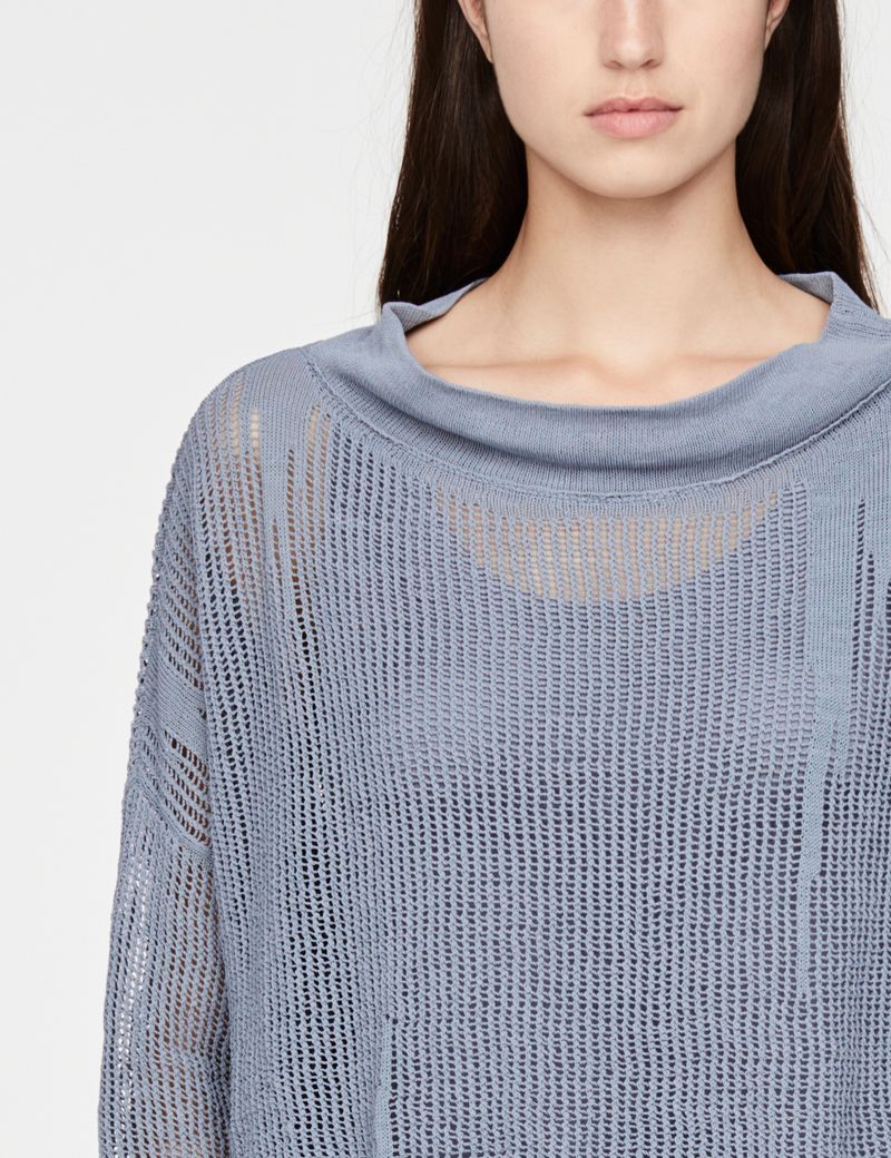 Sarah Pacini Perforated linen sweater - full sleeves