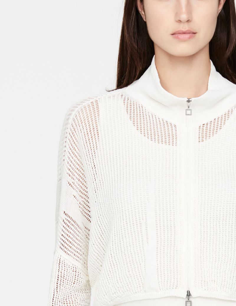Sarah Pacini Leinenstrickjacke - Perforiert