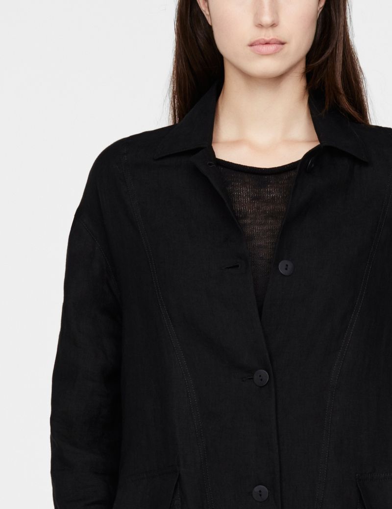 Sarah Pacini Veste en lin - poches à soufflet