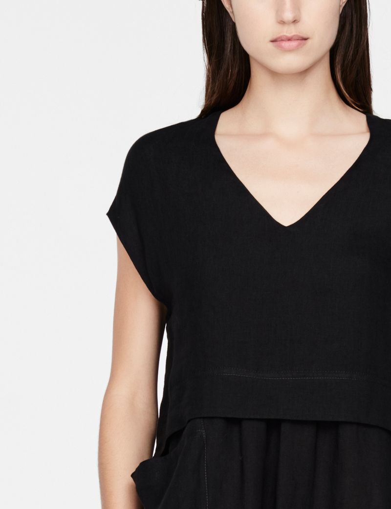 Sarah Pacini Robe en lin - col en V