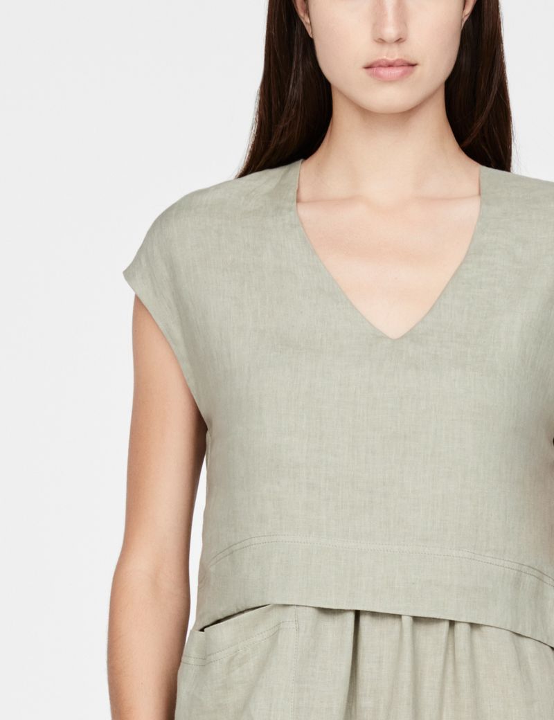 Sarah Pacini Robe en lin - col en V