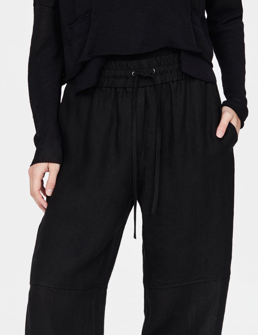Sarah Pacini Pantalon en lin - cordon coulissant
