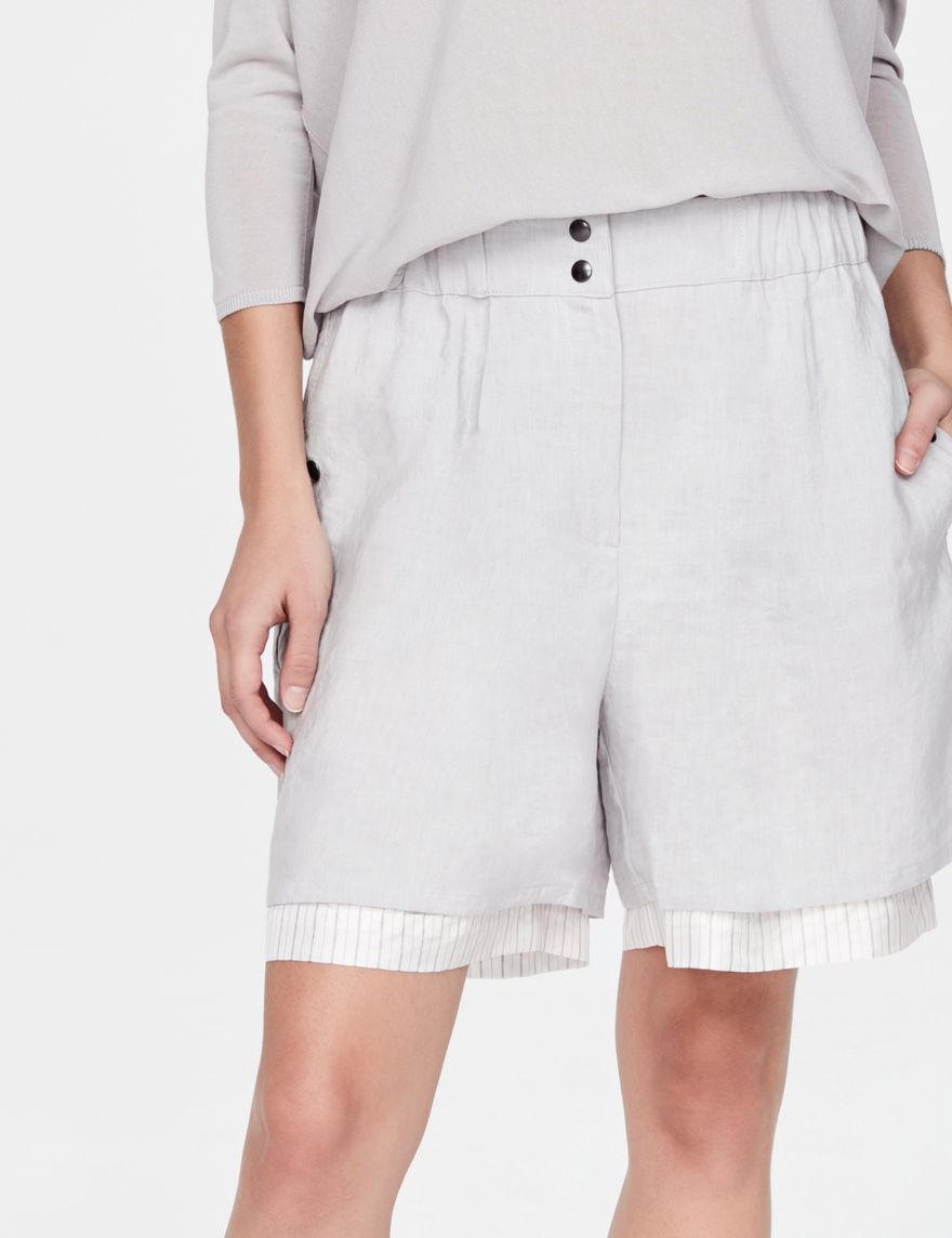 Sarah Pacini Bermudas en lin - rayures
