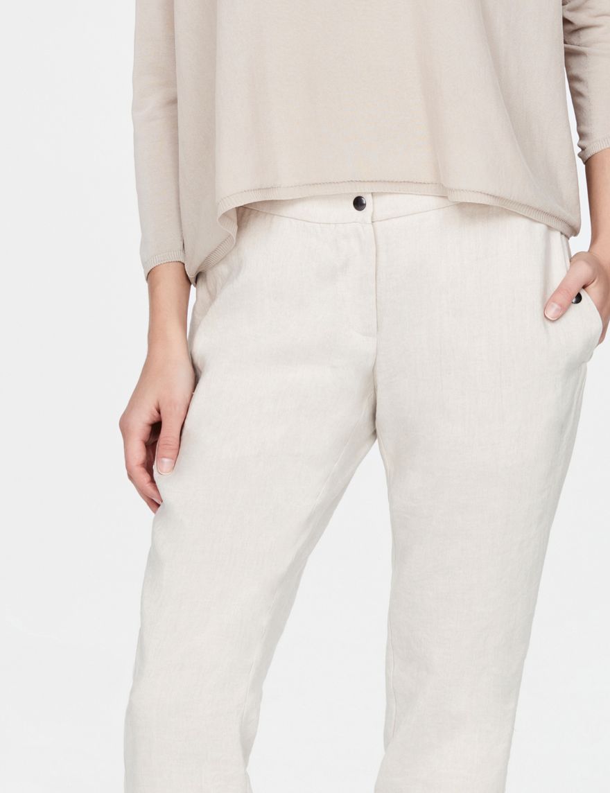 Sarah Pacini Linen pants - layered hem