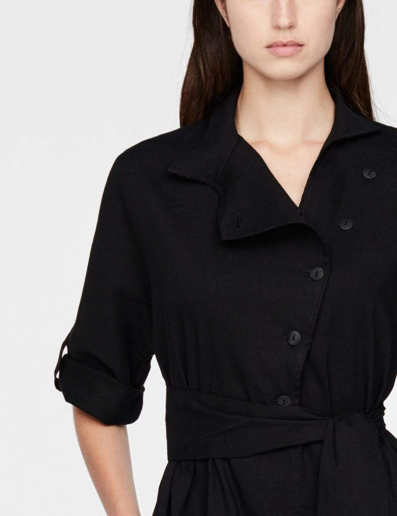 Sarah Pacini Linen shirt-dress
