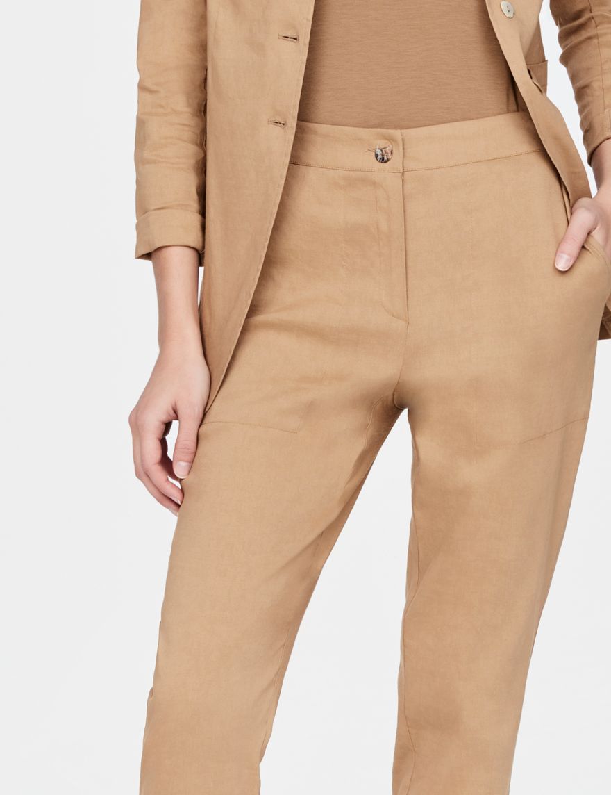Sarah Pacini Linen pants - cuffed hem
