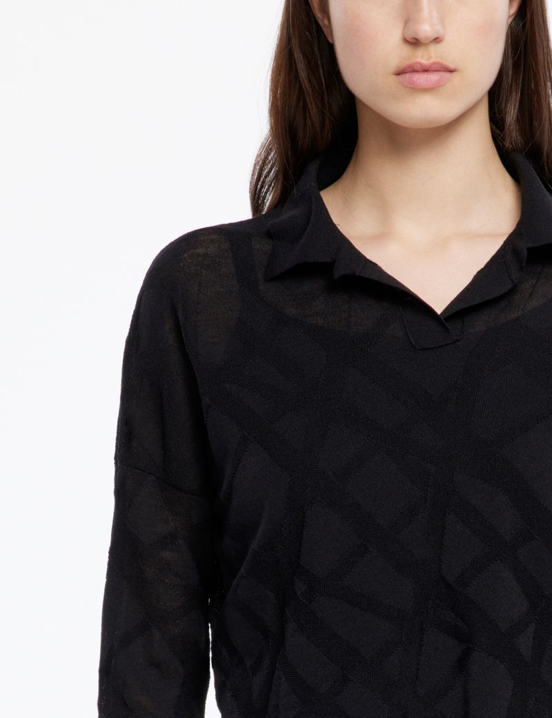 Sarah Pacini Merino sweater - crisscross pattern