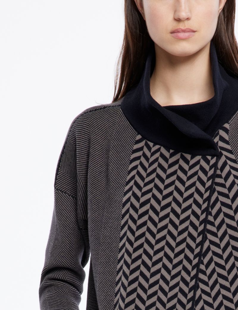 Sarah Pacini Long cardigan - motif chevrons