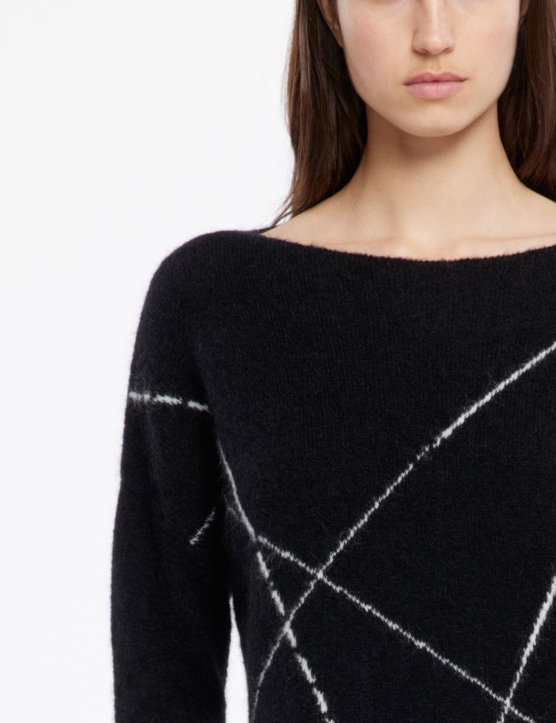 Sarah Pacini Pull long mohair-mérinos - lignes