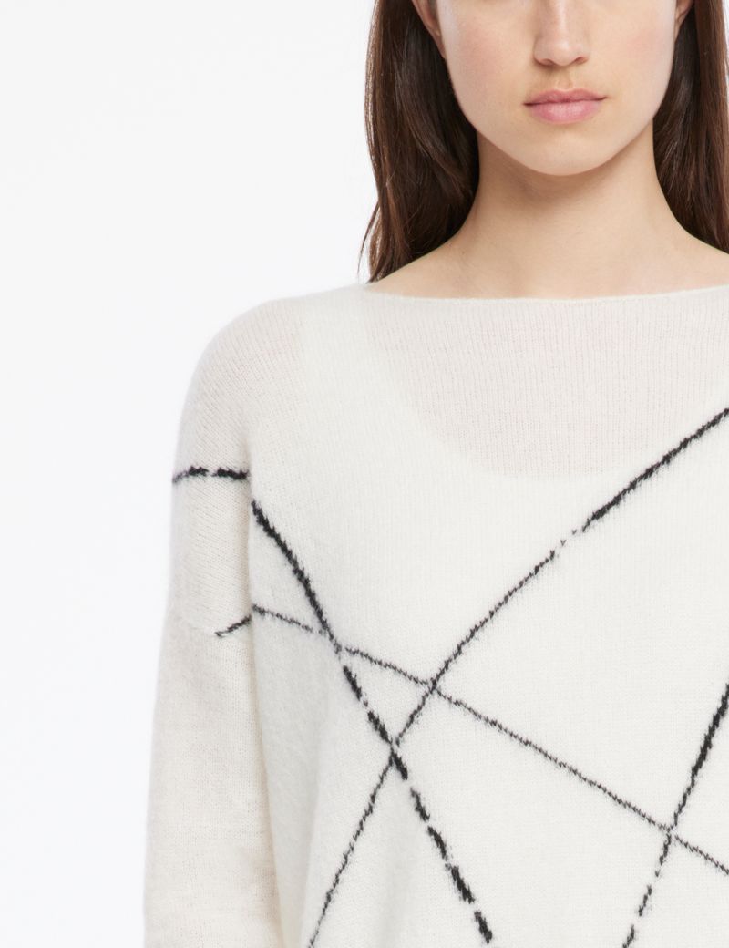 Sarah Pacini Pull long mohair-mérinos - lignes
