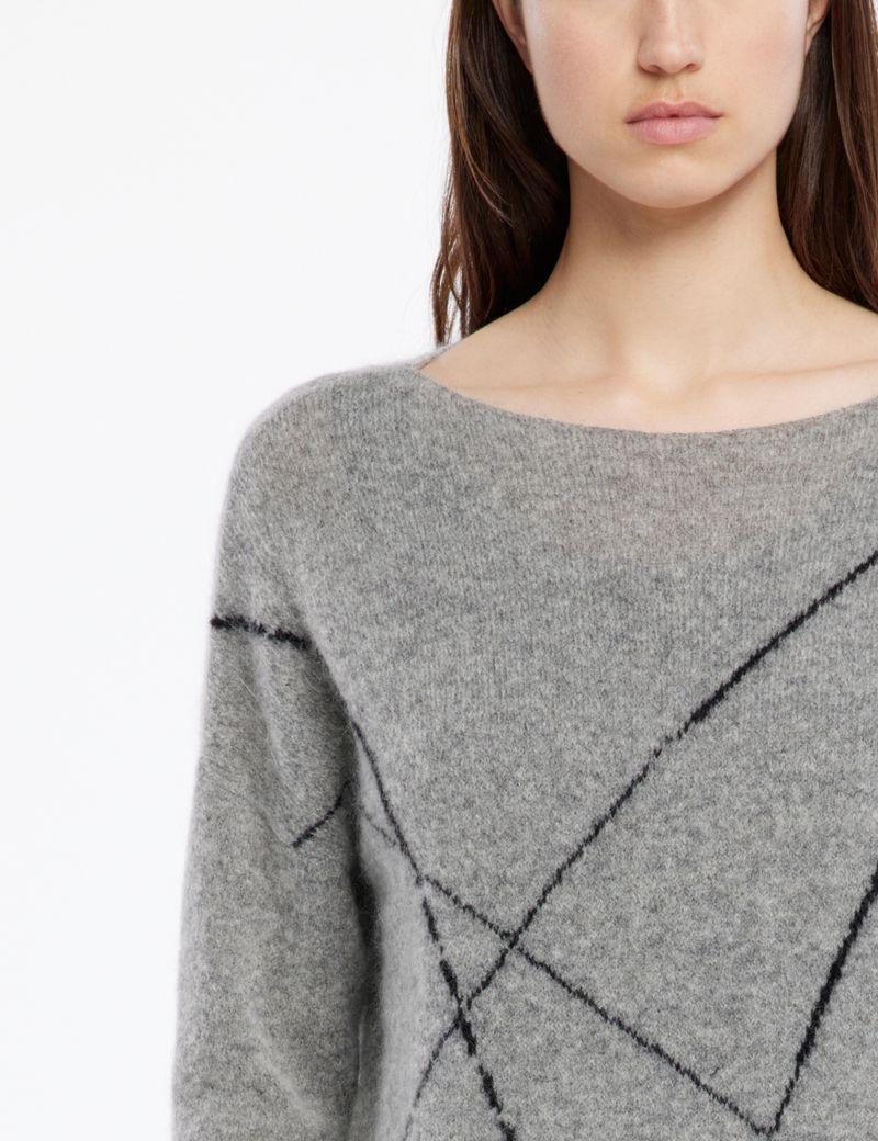 Sarah Pacini Pull long mohair-mérinos - lignes