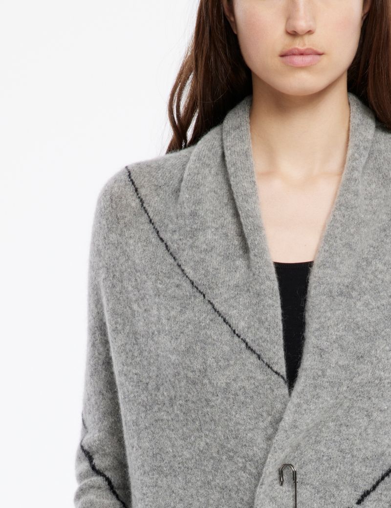 Sarah Pacini Cardigan mohair-mérinos - lignes