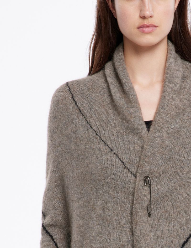 Sarah Pacini Cardigan mohair-mérinos - lignes