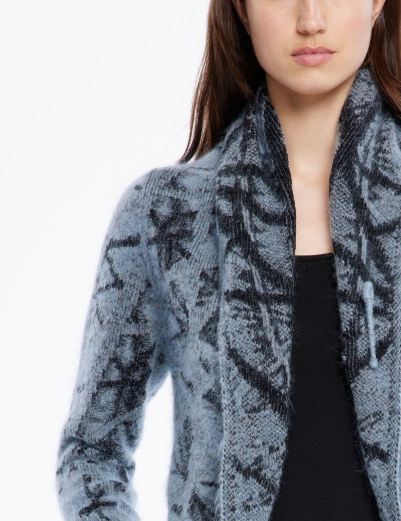 Sarah Pacini Cardigan court - effet quadrillé
