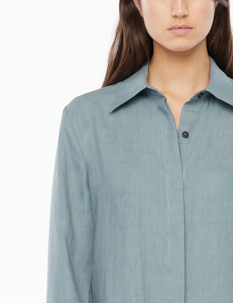Sarah Pacini Long linen shirt