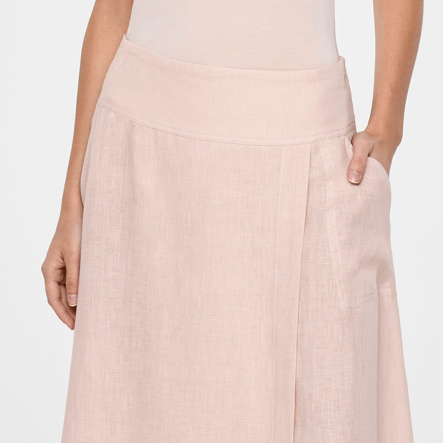 Sarah Pacini MAXI-WICKELROCK LEINEN