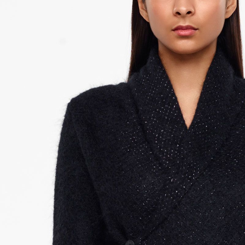 Sarah Pacini MOHAIR-MERINO-CARDIGAN - SCHIMMERNDER STRICK