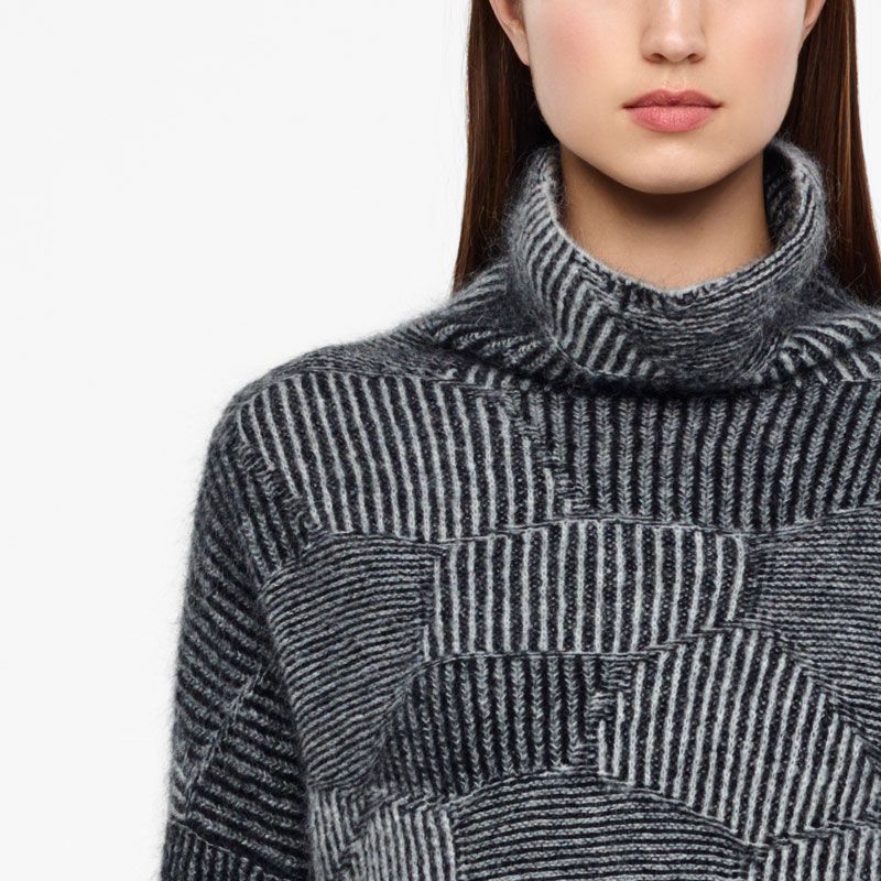 Sarah Pacini LONG SWEATER - HONEYCOMB JACQUARD