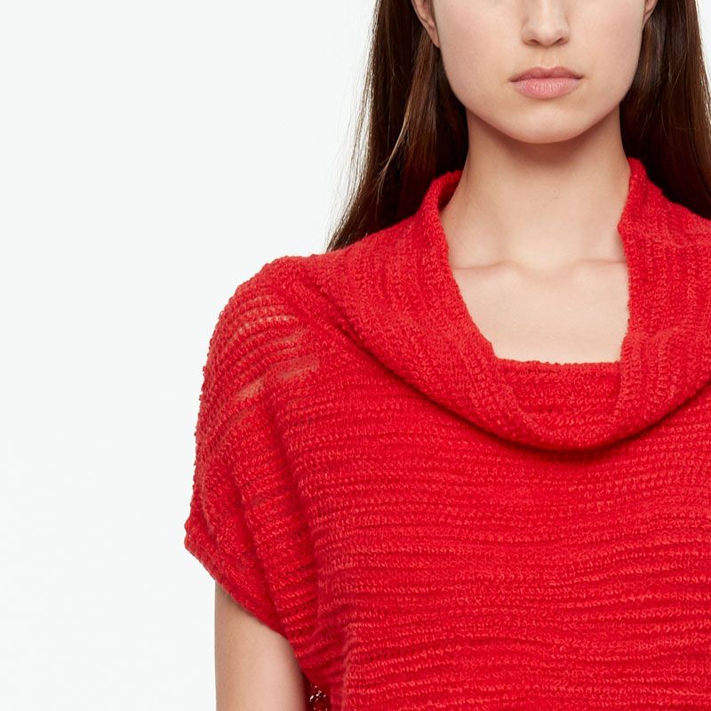 Sarah Pacini OPENWORK SWEATER - SHORT SLEEVES
