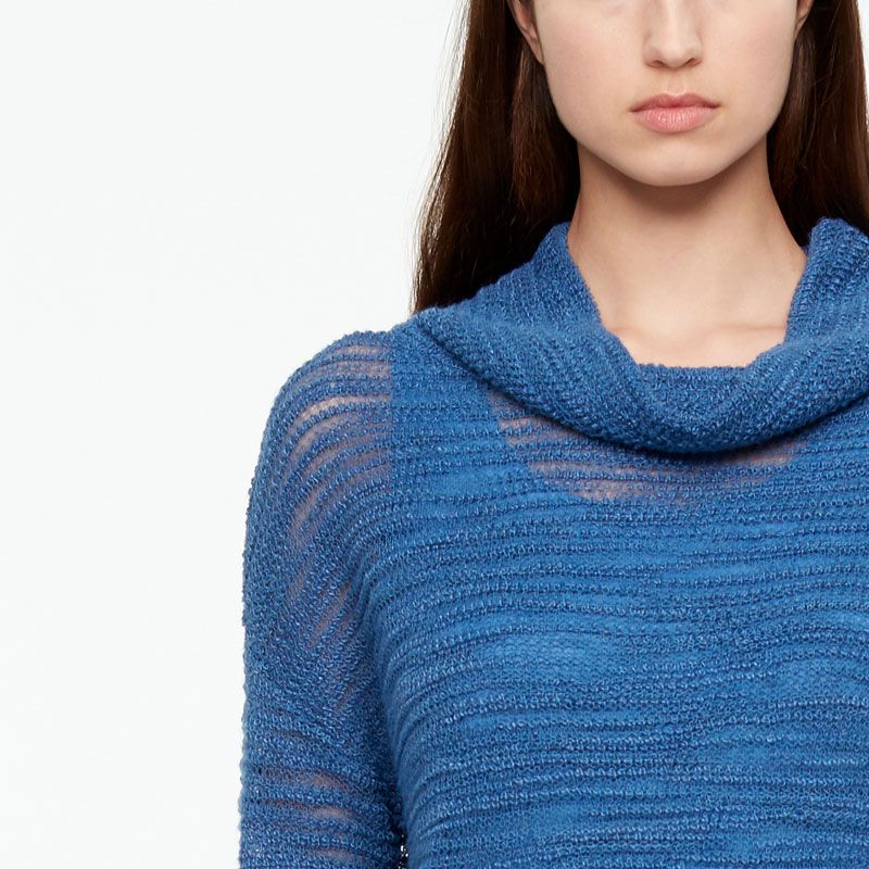 Sarah Pacini LEINEN PULLOVER - COWL KRAGEN