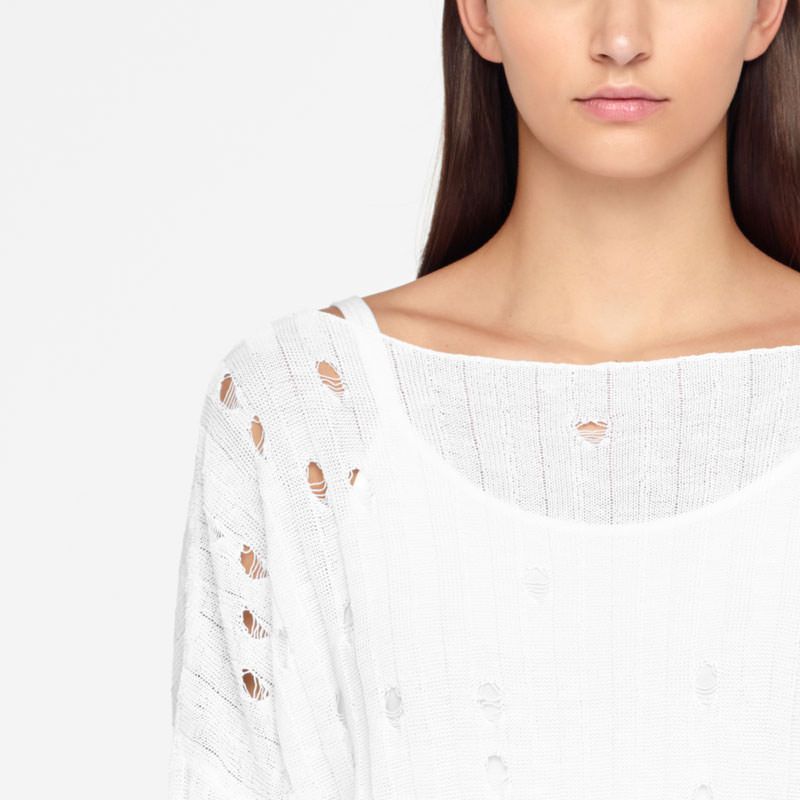 Sarah Pacini LEINEN-SWEATER - GELOCHT