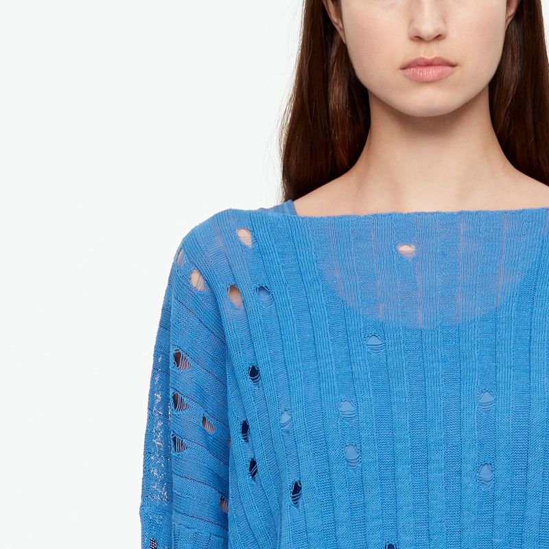 Sarah Pacini LEINEN-SWEATER - GELOCHT